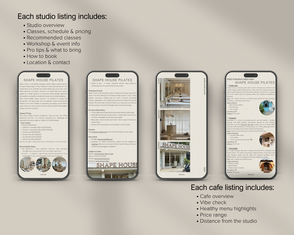 Bali Yoga, Pilates & Cafe Guide